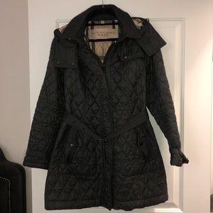 Burberry Coat Quilted Long Belted Coat